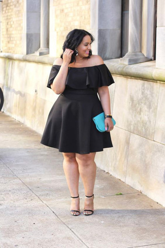 schwarzes schulterfreies Kleid von Rachel Zoe