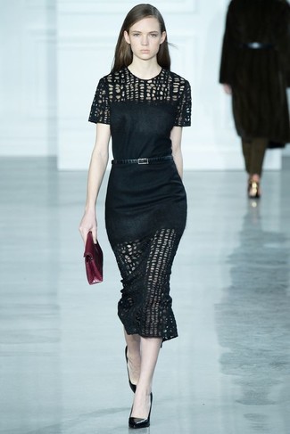dunkelrote Leder Clutch von Givenchy