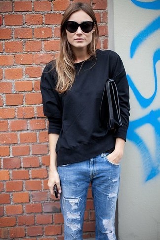 schwarzes Sweatshirt von Calvin Klein