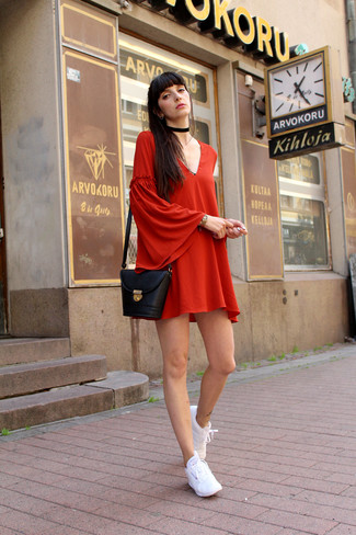 rotes schwingendes Kleid von ASOS DESIGN