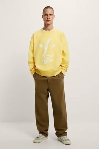 gelbgrünes bedrucktes Sweatshirt von Y/Project