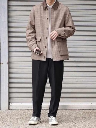 hellbeige Pullover mit einem Rundhalsausschnitt von Solid Homme