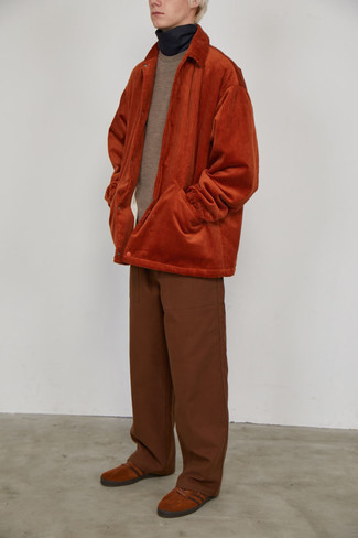 orange Shirtjacke aus Cord von ASOS DESIGN