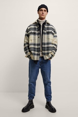 hellbeige Shirtjacke mit Schottenmuster von Isabel Marant