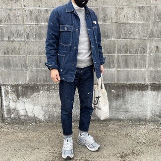 weiße und schwarze bedruckte Shopper Tasche aus Segeltuch von Alexander Wang