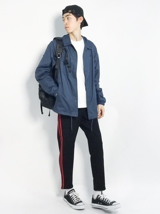 dunkelblaue Shirtjacke aus Nylon von Kenzo