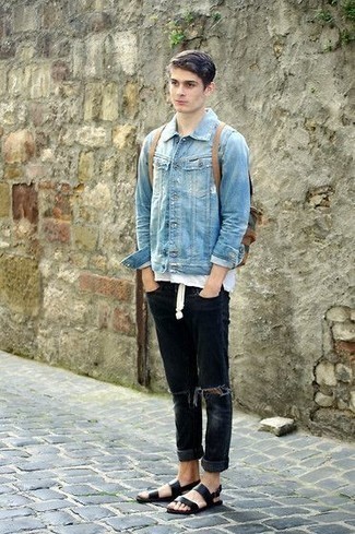hellblaue Shirtjacke aus Jeans von Acne Studios