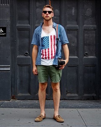 Wie Kurzarmhemd mit Trägershirts zu kombinieren – 236 Herren Outfits