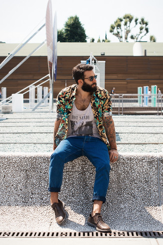 Wie Kurzarmhemd mit Trägershirts zu kombinieren – 236 Herren Outfits