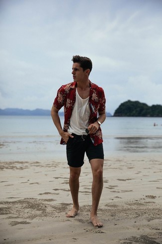 Wie Kurzarmhemd mit Trägershirts zu kombinieren – 236 Herren Outfits