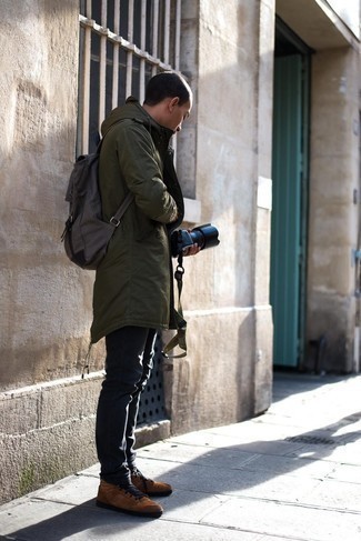 Silbernen Rucksack kombinieren – 1 Lässige Herren Outfits kühl Wetter