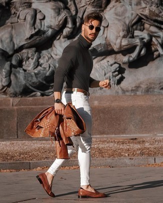 Wie enge Jeans mit Slipper zu kombinieren – 21 Herren Outfits kühl Wetter