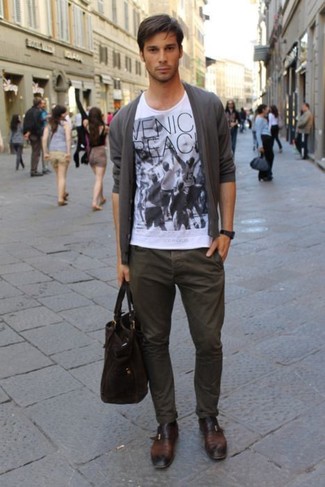 dunkelbraune Shopper Tasche aus Leder von Jil Sander