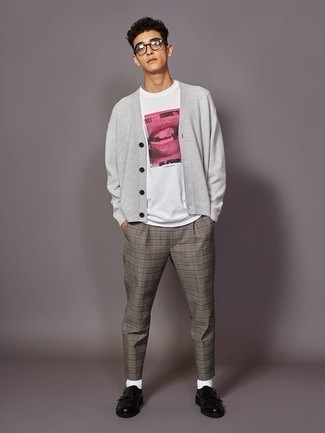 graue Chinohose mit Schottenmuster von ASOS DESIGN