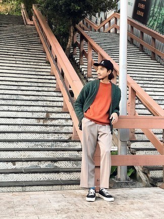 orange T-Shirt mit einem Rundhalsausschnitt von Wooyoungmi