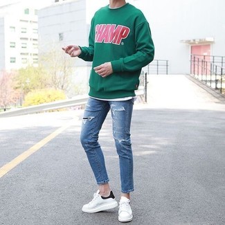 grünes bedrucktes Sweatshirt von Kenzo