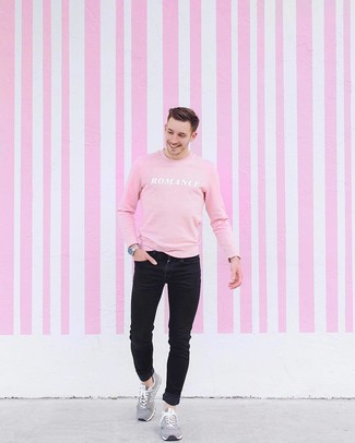 rosa bedrucktes Sweatshirt von Balmain