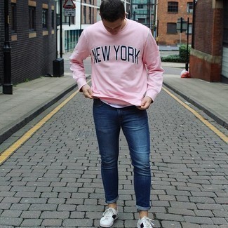 rosa bedrucktes Sweatshirt von Diesel