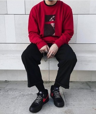 rotes bedrucktes Sweatshirt von Amiri