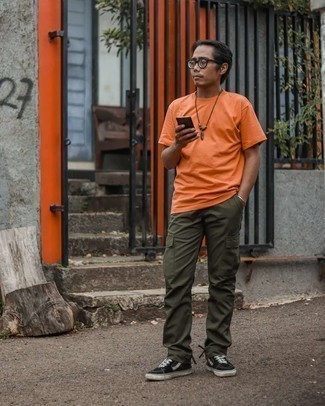 orange T-Shirt mit einem Rundhalsausschnitt von PANGAIA