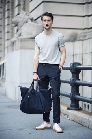 dunkelblaue Shopper Tasche aus Segeltuch von Jimmy Choo