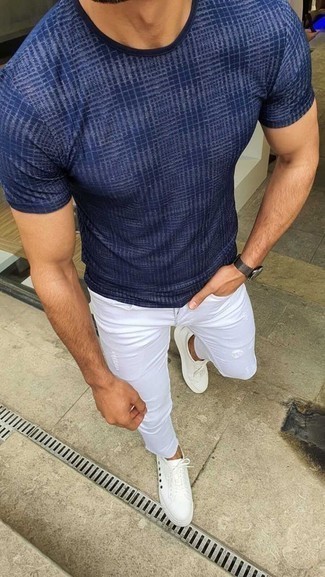 weiße Jeans mit Destroyed-Effekten von Etro