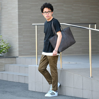 dunkelgraue Shopper Tasche aus Leder von Bao Bao Issey Miyake