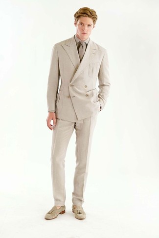 Beige Krawatte mit Karomuster kombinieren – 11 Herren Outfits