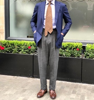 Beige Krawatte mit Karomuster kombinieren – 11 Herren Outfits