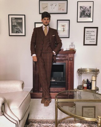 Beige Krawatte mit Karomuster kombinieren – 11 Herren Outfits