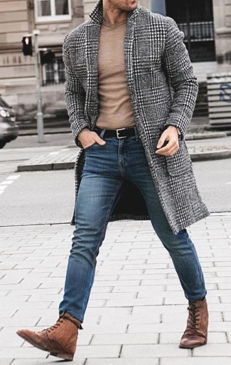 Beige Pullover mit einem Rundhalsausschnitt kombinieren – 832+ Herren Outfits