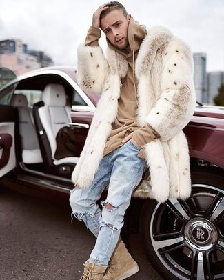 Beige Pelz kombinieren – 12 Herren Outfits
