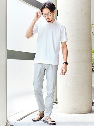 Beige Ledersandalen kombinieren – 52 Herren Outfits