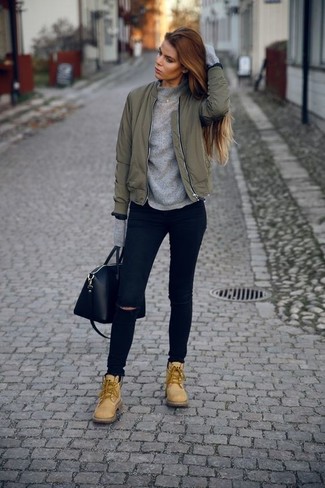 Beige Nubuk flache Stiefel mit einer Schnürung kombinieren – 31 Damen Outfits