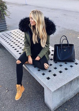 Beige Nubuk flache Stiefel mit einer Schnürung kombinieren – 31 Damen Outfits