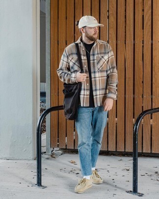 Beige Flanell Langarmhemd mit Schottenmuster kombinieren – 17 Herren Outfits