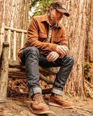 Beige Flanell Langarmhemd mit Schottenmuster kombinieren – 17 Herren Outfits