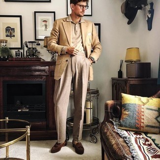Welche Slipper mit beige Polo Pullovers zu tragen – 14 Herren Outfits