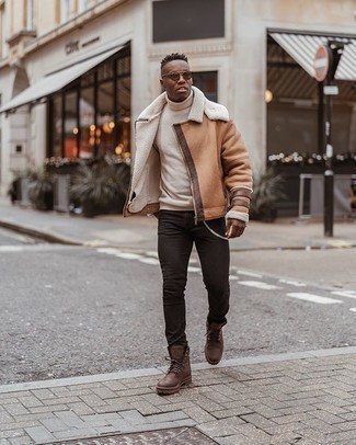 Beige Lammfelljacke kombinieren – 57 Herren Outfits