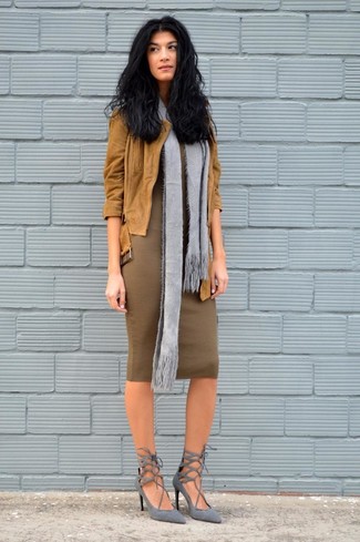 Beige Wildleder Bikerjacke kombinieren – 15 Damen Outfits