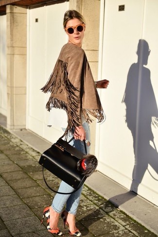 Beige Wildleder Bikerjacke kombinieren – 15 Damen Outfits