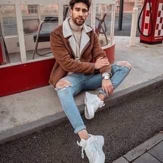 Welche Sportschuhe mit beige Rollkragenpullovers zu tragen – 50 Herren Outfits