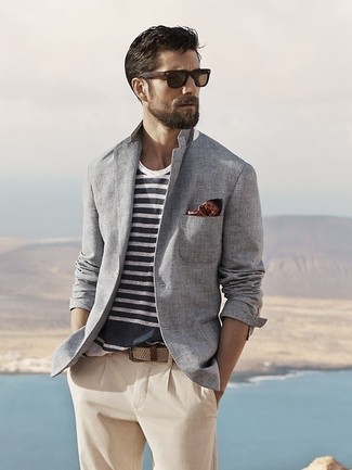 Beige geflochtenen Segeltuchgürtel kombinieren – 67 Herren Outfits