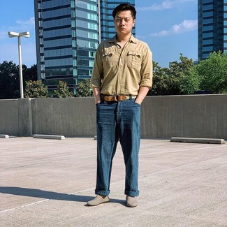 Beige geflochtenen Segeltuchgürtel kombinieren – 67 Herren Outfits