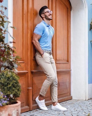 30 Jährige: Beige geflochtenen Segeltuchgürtel kombinieren – 40 Herren Outfits