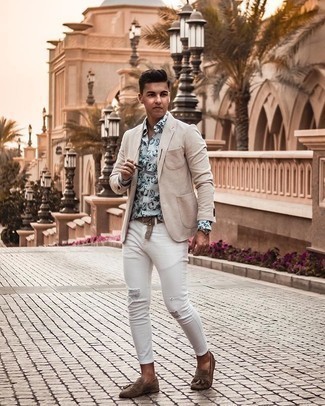 Beige geflochtenen Segeltuchgürtel kombinieren – 67 Herren Outfits