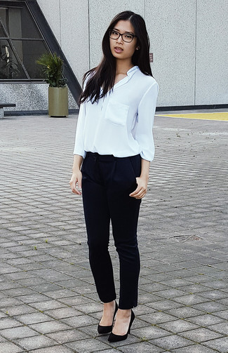 Wie Karottenhose mit Pumps zu kombinieren – 29 Elegante Frühling Damen Outfits