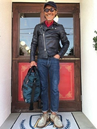 Dunkeltürkisen Segeltuch Rucksack kombinieren – 148 Herren Outfits