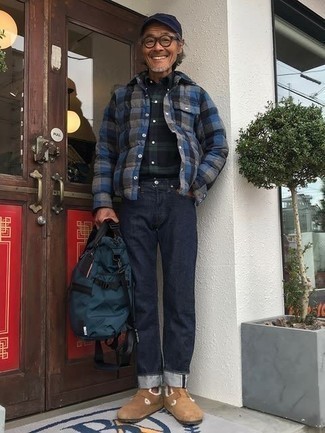 Dunkeltürkisen Segeltuch Rucksack kombinieren – 148 Herren Outfits