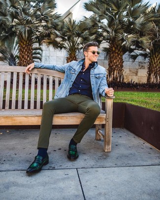 Dunkeltürkise Leder Slipper kombinieren – 72 Herren Outfits